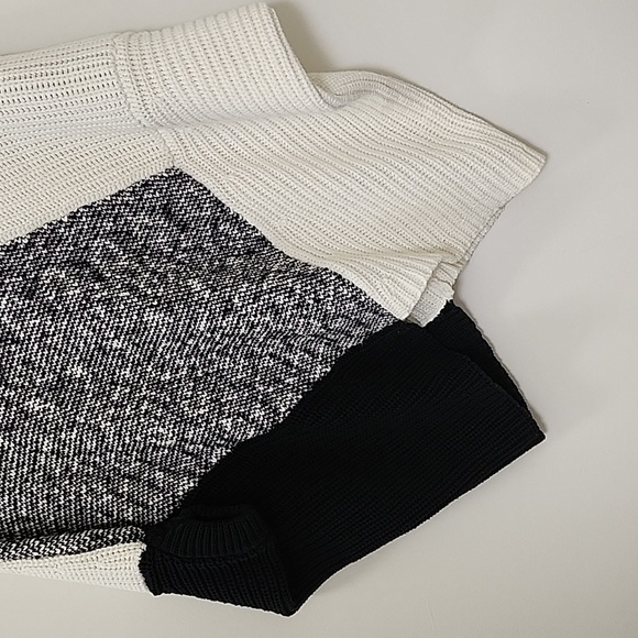 Maje Paris Patchwork Cape/ Cocoon/ Poncho Black/ Off White Size M-L - Picture 6 of 16